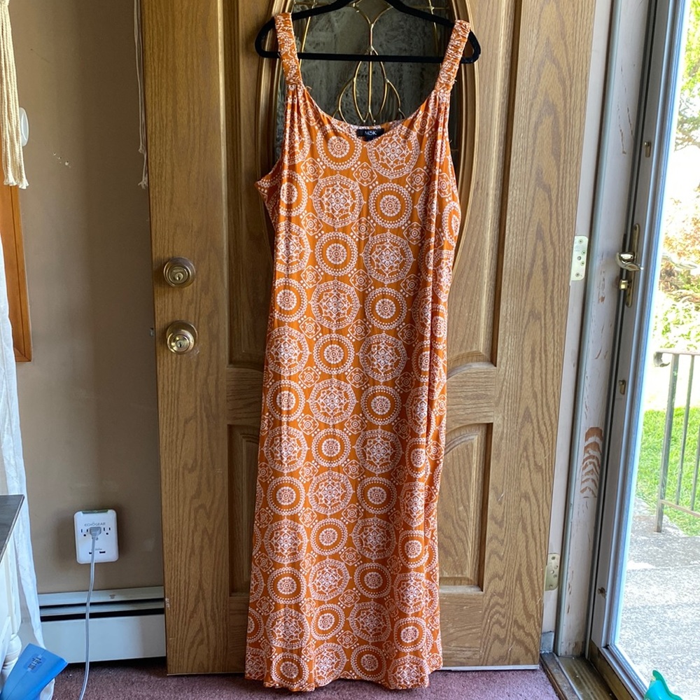 MSK Orange Maxi dress NWT